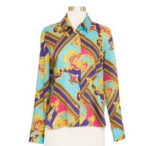 Seventy Sergio Tegon Scarf Print Blouse US 2